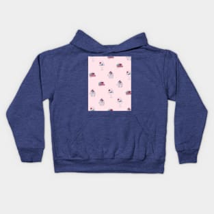 Pattern with line art style desserts Kids Hoodie